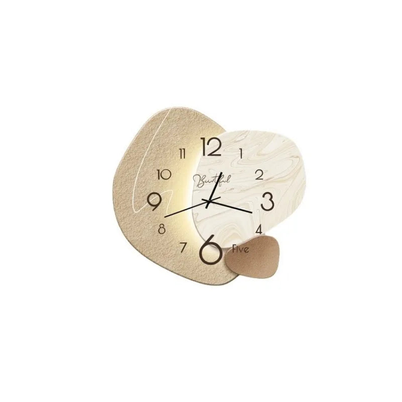 LuxeTick - Moderne Decoratieve Wandklok voor Elegante Ruimtes met 3 Organische Ronde Vormen
