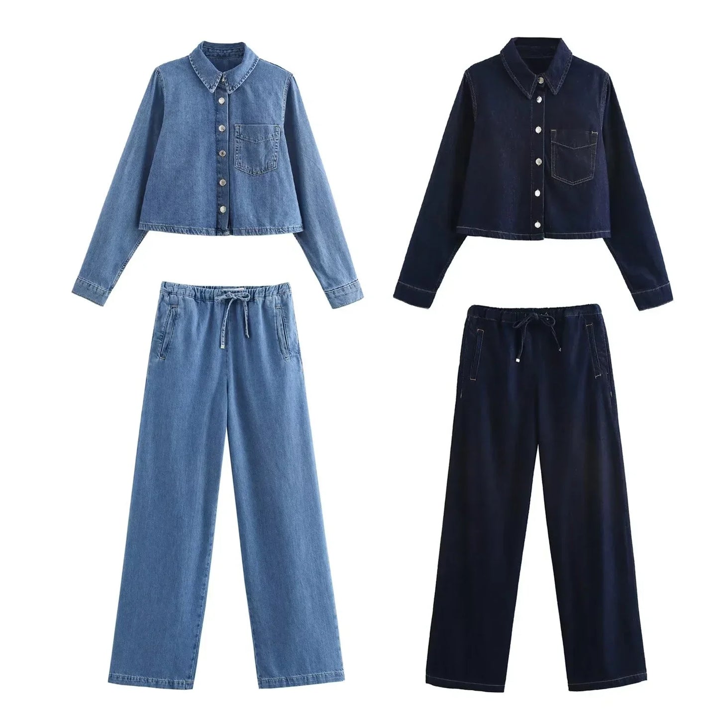 Anna - Tweedelig Denim Set