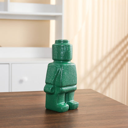 LeggoGrow - Robot Poppetje Vorm Bakstenen Plantenbak en Vaas