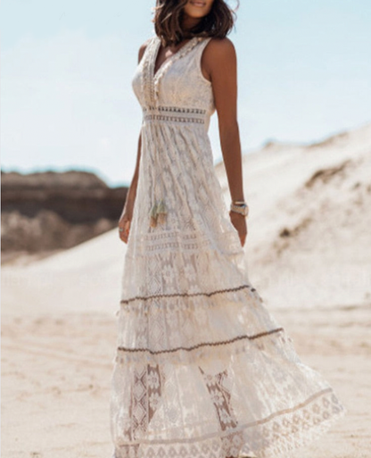 Ava - Bohemian Kanten Maxi Jurk