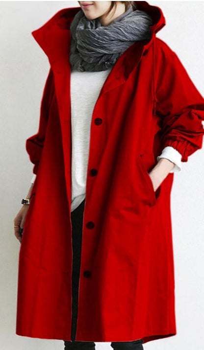 Serenita Storm- en Waterbestendige Dames Trenchcoat met Capuchon