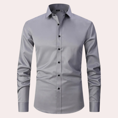 Ties -  Stretch Overhemd voor Heren Perfect voor de Zomer in Effen Kleur