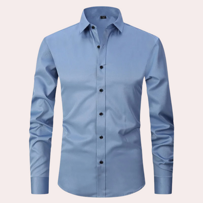 Ties -  Stretch Overhemd voor Heren Perfect voor de Zomer in Effen Kleur