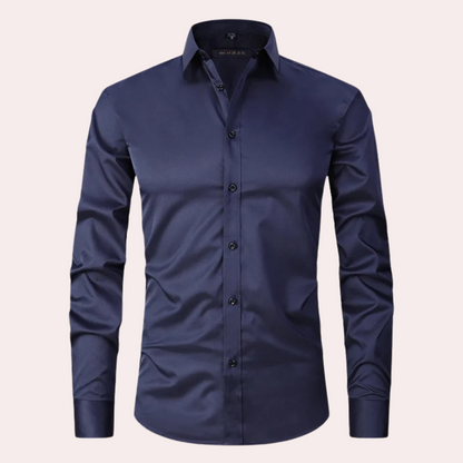 Ties -  Stretch Overhemd voor Heren Perfect voor de Zomer in Effen Kleur
