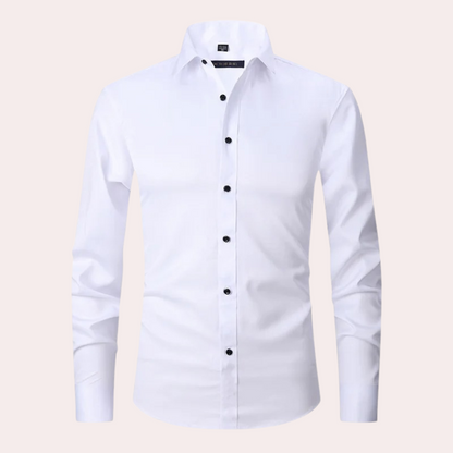 Ties -  Stretch Overhemd voor Heren Perfect voor de Zomer in Effen Kleur