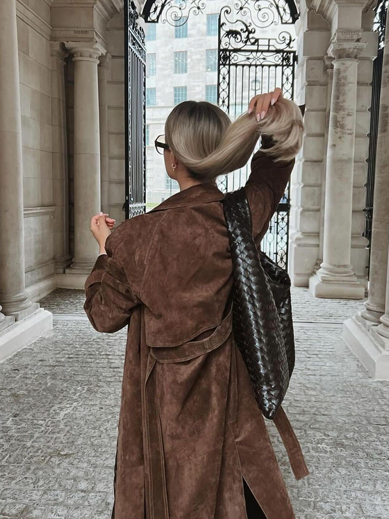 Zuleika - Stijlvolle Suède Look Trenchcoat voor Dames