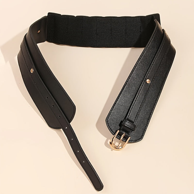 Fenna - Vegan Leer Brede Riem met Gouden Sluiting