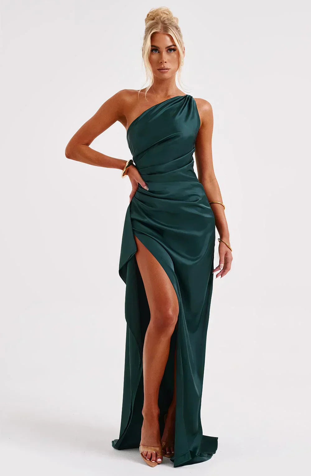 Sophia - One-Shoulder Satijnen Jurk