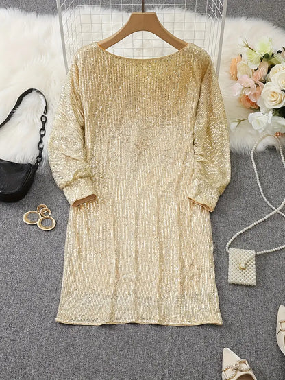 Sophia - Off-Shoulder Glitter Jurk