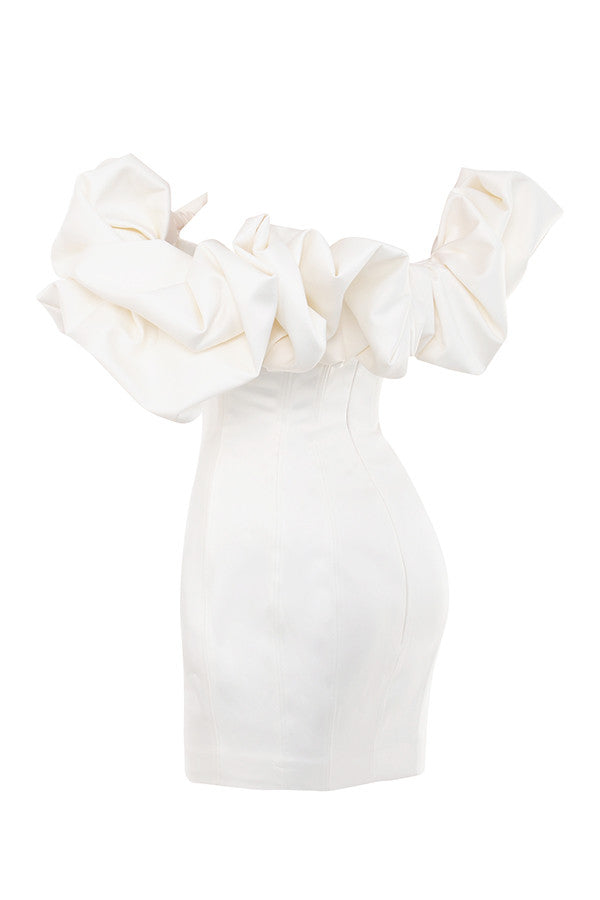 Daisy - Satijnen Strapless Jurk met Ruches