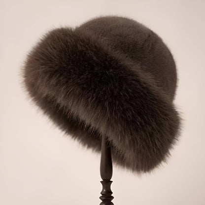 Jacinta - Luxueuze Faux Bont Hoed met Vintage Flair