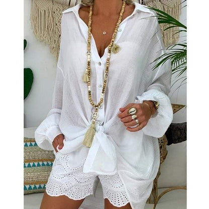 Hannah - Peace Plus Size oversized shirt