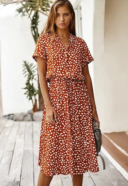 Emily - Elegante Zomerjurk met Luipaardprint