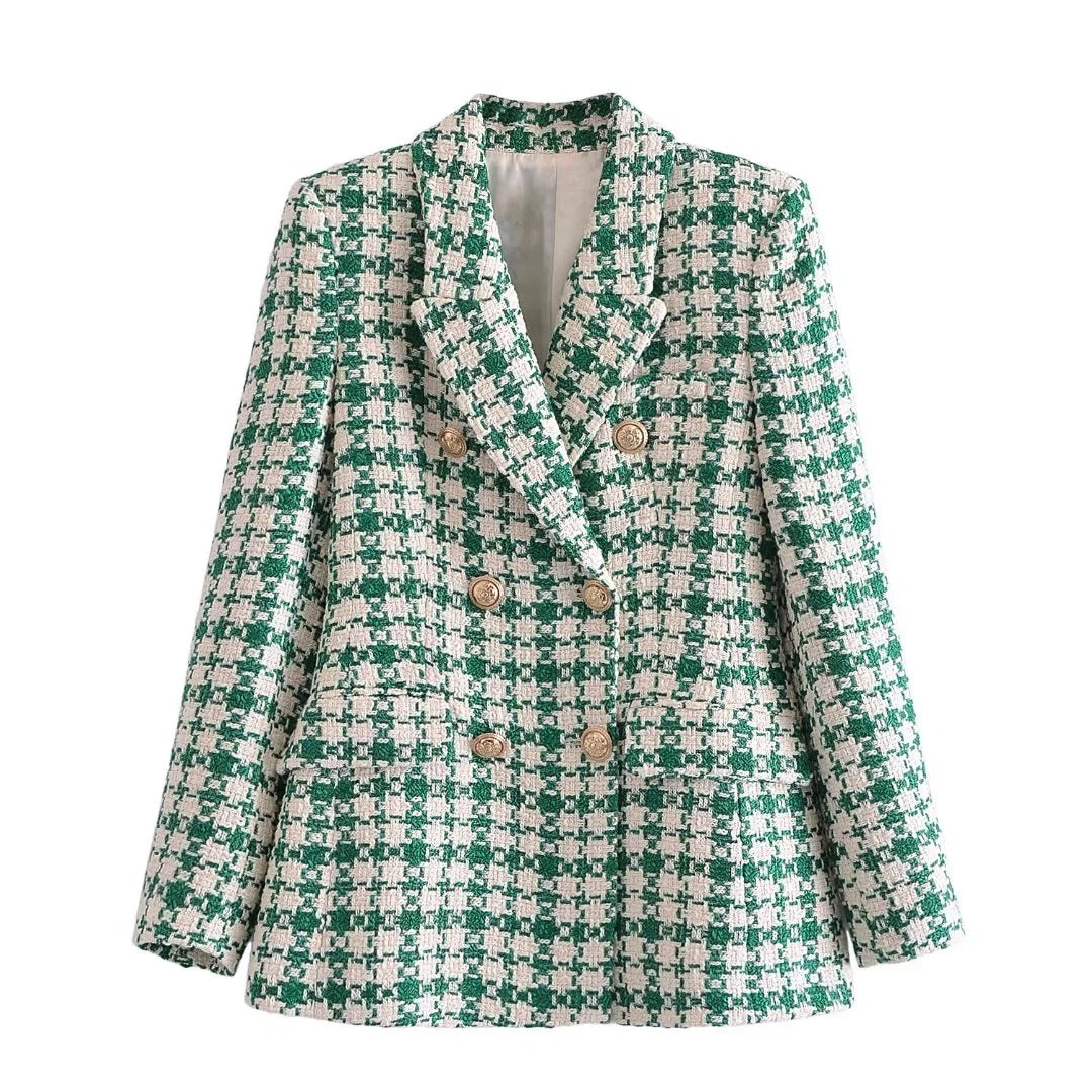 Lina - Luxe Blazer met Smalle Taille, Praktische Zakken en knopendetail