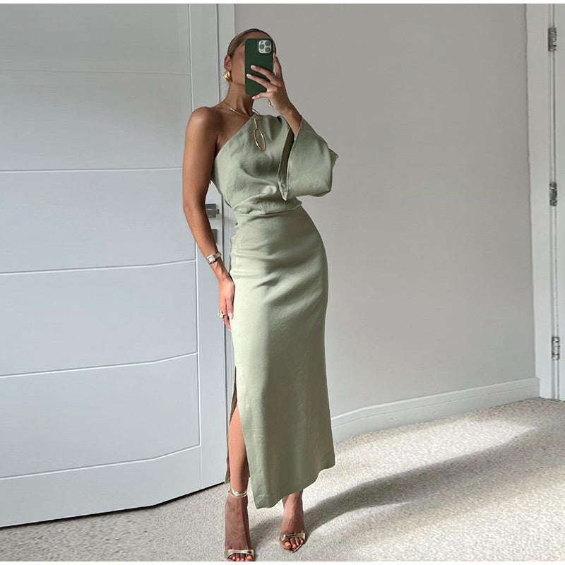 Nia - Schouderloze Maxi Jurk