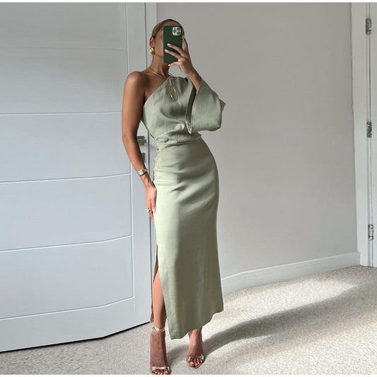Nia - Schouderloze Maxi Jurk