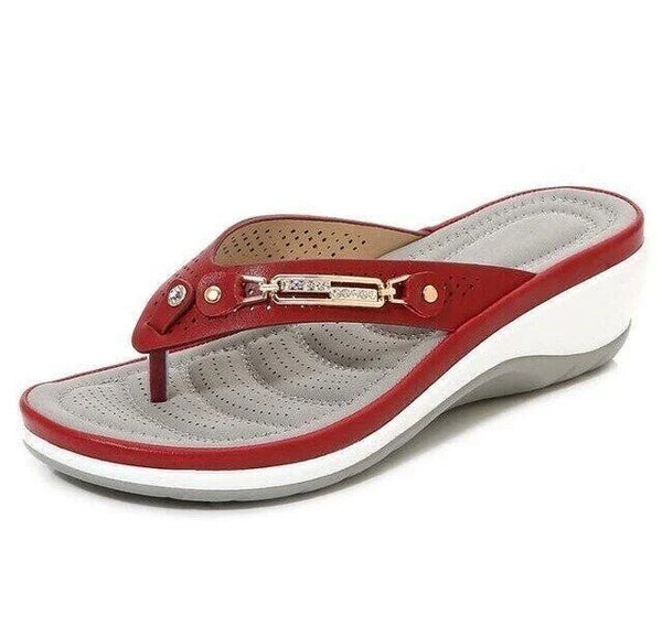 Maria - Stijlvolle Perforated Wedge Slippers