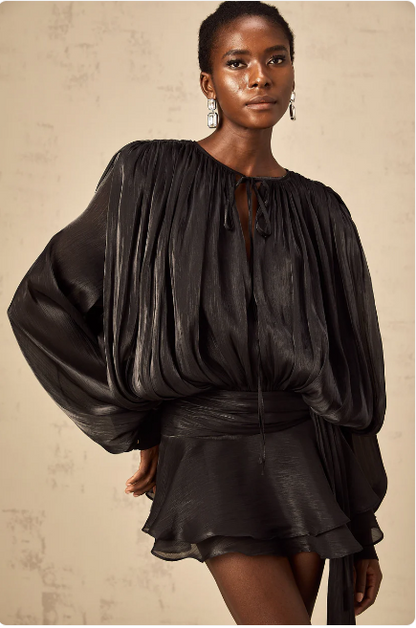 Ava - Geplooide Zijden Blouse