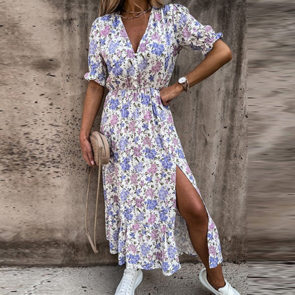 Daniella - Blossom Bliss, Levendige Floral Midi Wrap Dress voor een stralende lente