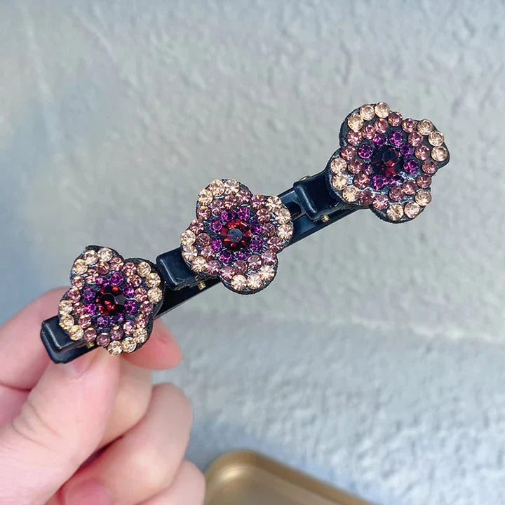 4 Stuks Luna Kristallen Haarclips met Glinsterende Bloemen voor een Mooi Opgestoken Kapsel