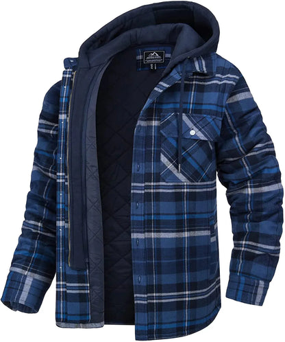Mason - Warme Geruite Herenjas met Capuchon