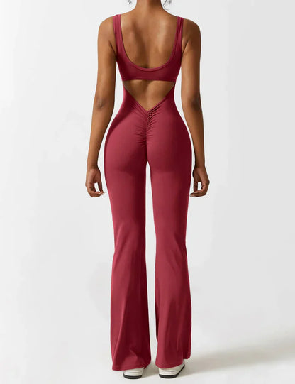 Annalise - V-rug Uitlopende Jumpsuit
